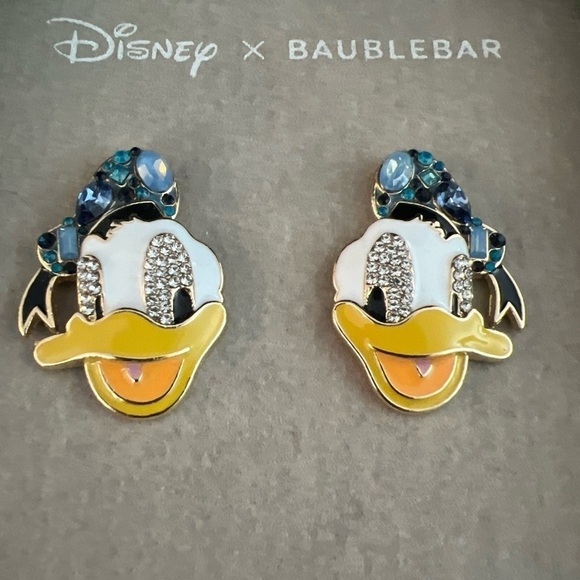 Disney X Baublebar Disney Donald Duck Sparkle Stud Earrings NEW - Picture 2 of 6